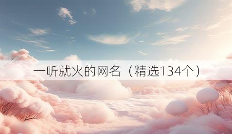 一听就火的网名(精选134个)