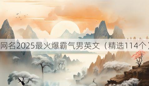 网名2025最火爆霸气男英文(精选114个)