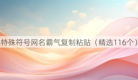 特殊符号网名霸气复制粘贴(精选116个)
