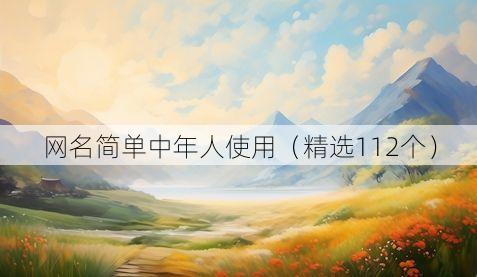 网名简单中年人使用(精选112个)