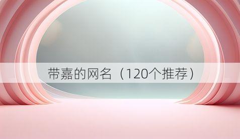 带嘉的网名(120个推荐)
