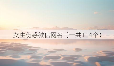 女生伤感微信网名（一共114个）