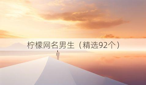柠檬网名男生(精选92个)