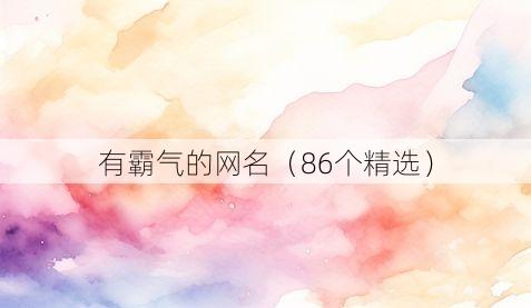 有霸气的网名(86个精选)