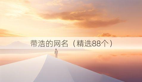 带浩的网名（精选88个）
