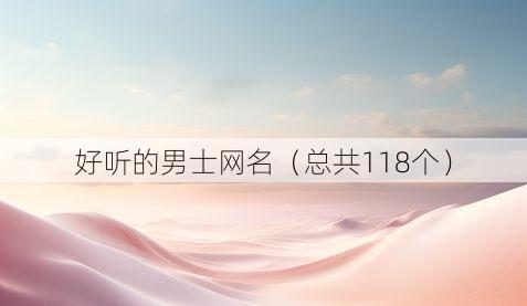 好听的男士网名(总共118个)