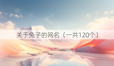关于兔子的网名(一共120个)