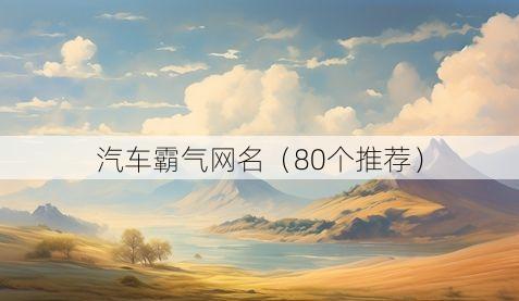 汽车霸气网名（80个推荐）