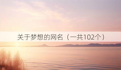 关于梦想的网名(一共102个)