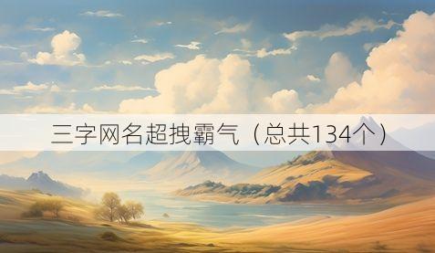 三字网名超拽霸气(总共134个)