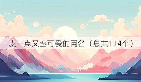 皮一点又蛮可爱的网名(总共114个)