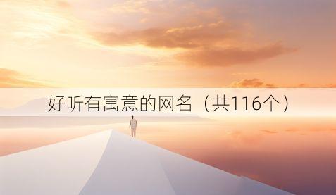 好听有寓意的网名(共116个)