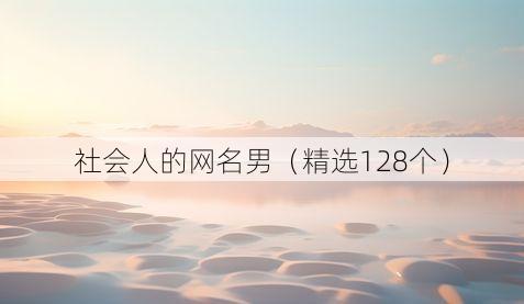 社会人的网名男(精选128个)
