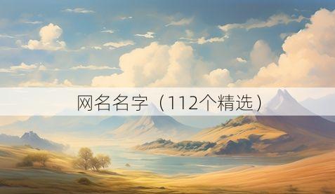 网名名字（112个精选）