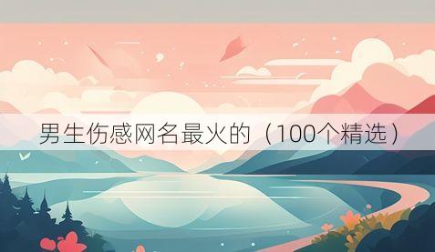 男生伤感网名最火的(100个精选)