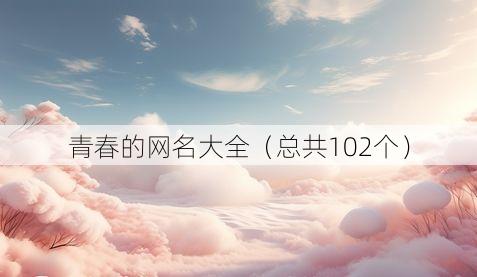 青春的网名大全(总共102个)