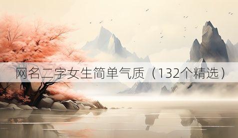 网名二字女生简单气质(132个精选)
