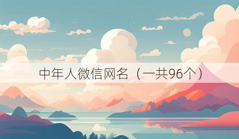 中年人微信网名（一共96个）