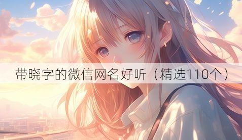 带晓字的微信网名好听(精选110个)