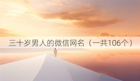 三十岁男人的微信网名(一共106个)