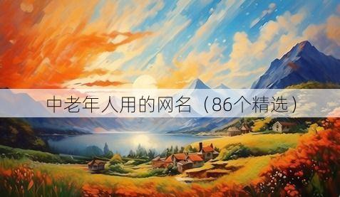 中老年人用的网名(86个精选)