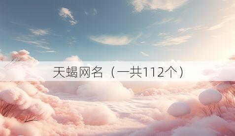 天蝎网名(一共112个)