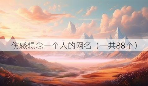 伤感想念一个人的网名（一共88个）