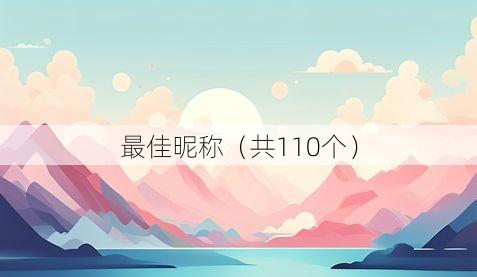 最佳昵称(共110个)