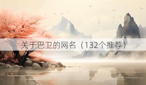 关于巴卫的网名(132个推荐)