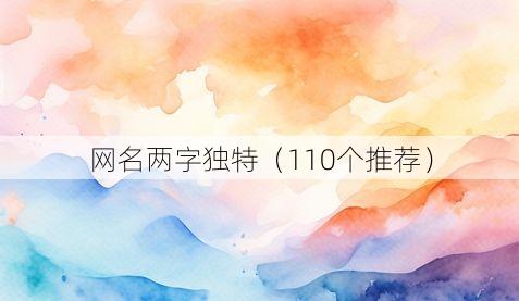 网名两字独特(110个推荐)
