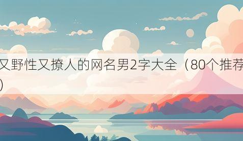 又野性又撩人的网名男2字大全（80个推荐）