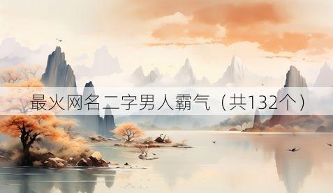 最火网名二字男人霸气（共132个）
