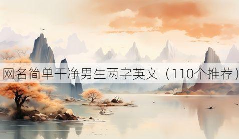 网名简单干净男生两字英文(110个推荐)