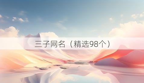 三子网名(精选98个)