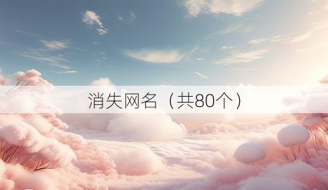 消失网名(共80个)
