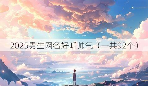 2025男生网名好听帅气（一共92个）
