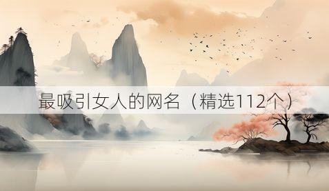 最吸引女人的网名(精选112个)