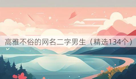 高雅不俗的网名二字男生(精选134个)