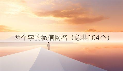 两个字的微信网名(总共104个)