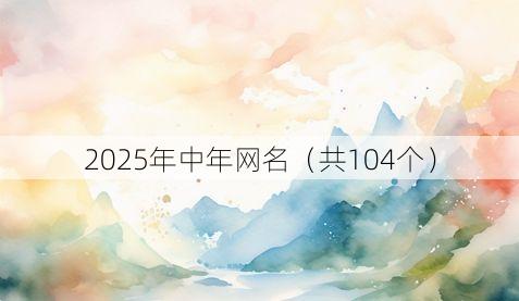 2025年中年网名(共104个)