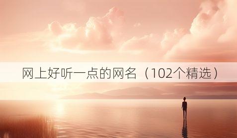 网上好听一点的网名(102个精选)
