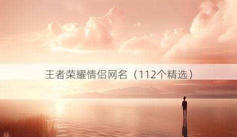 王者荣耀情侣网名(112个精选)
