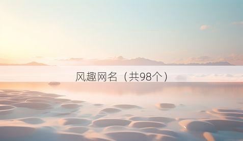 风趣网名（共98个）