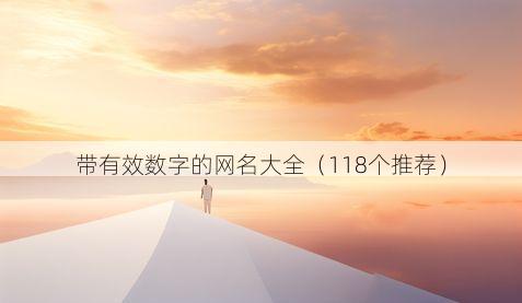 带有效数字的网名大全(118个推荐)