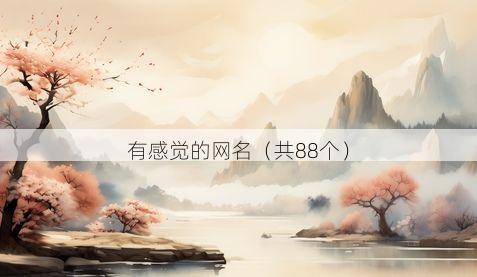 有感觉的网名(共88个)