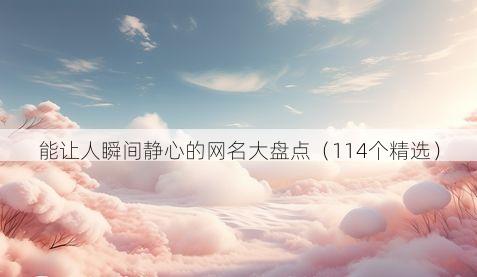 能让人瞬间静心的网名大盘点(114个精选)
