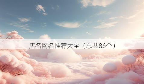 店名网名推荐大全(总共86个)
