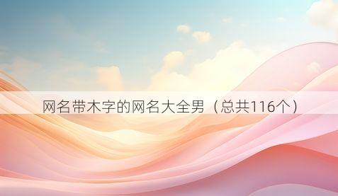 网名带木字的网名大全男（总共116个）