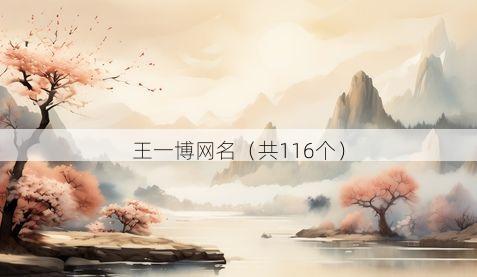 王一博网名（共116个）