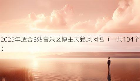 2025年适合B站音乐区博主天籁风网名(一共104个)